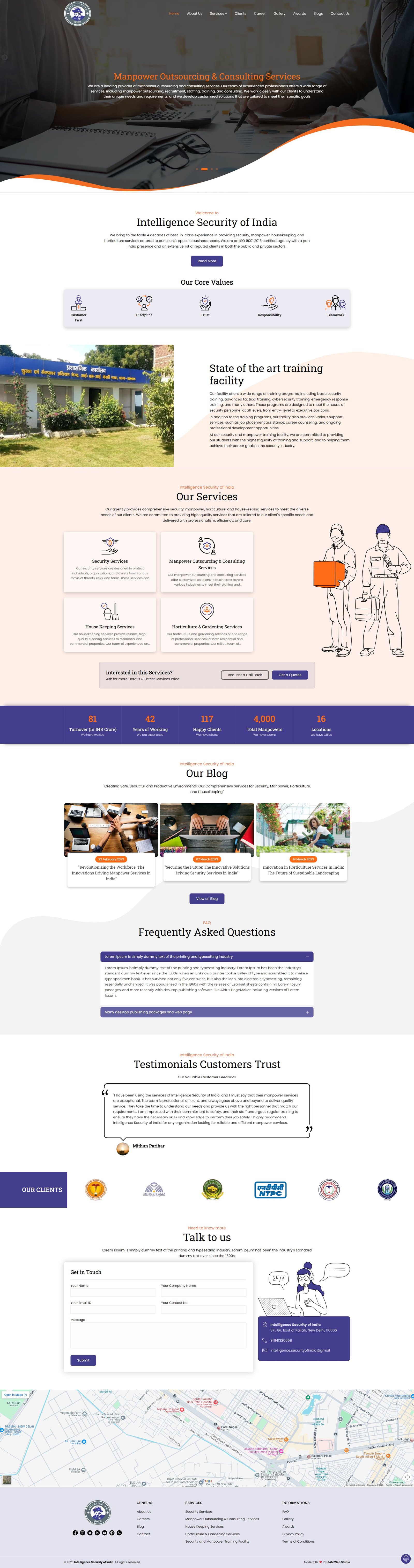 Intelligence Security of India website preview on desktop