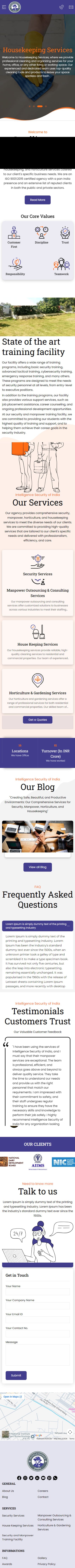 Intelligence Security of India website preview on mobile